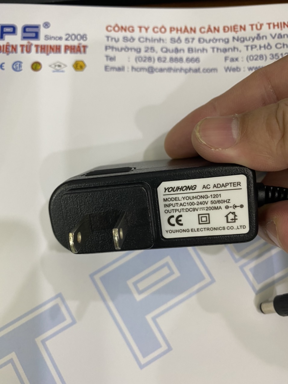 Sạc 9V 200mA-cân gs